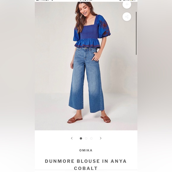 Omika Dumnore Blouse in Anya Cobalt -NWT - Picture 2 of 10